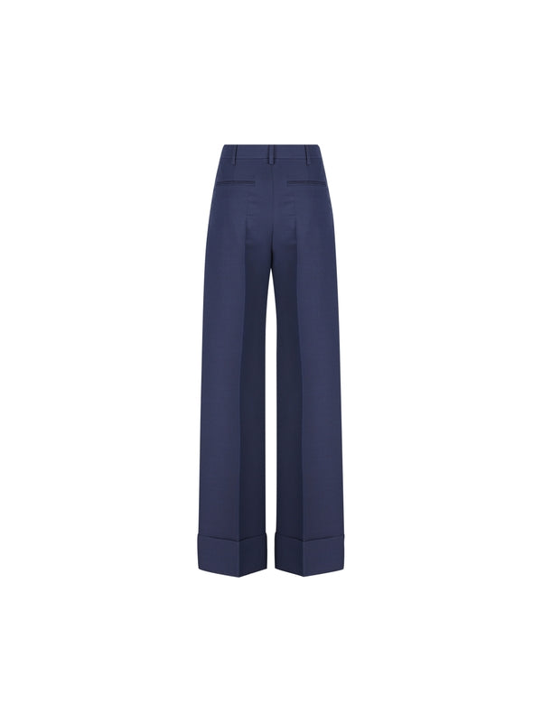 Wool Silk Wide Pants