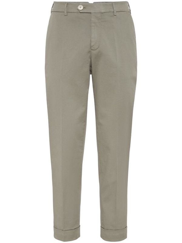 Cotton Blend Tailored Pants