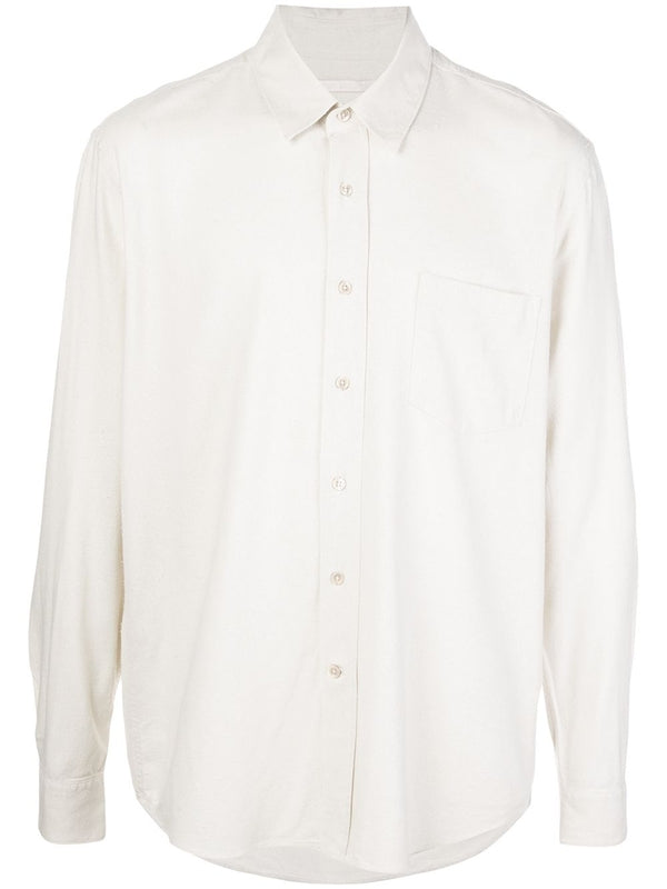 White Long Sleeve Silk Shirt