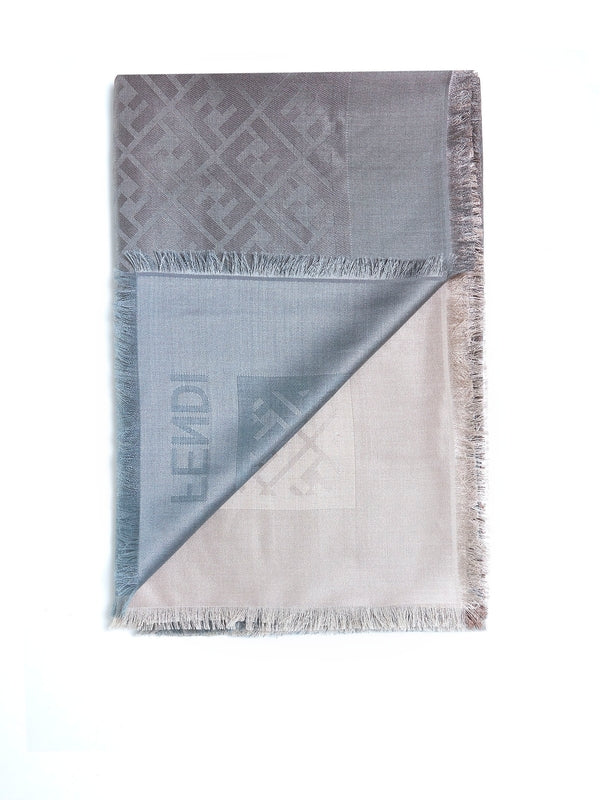 Ff Logo Silk Wool Scarf