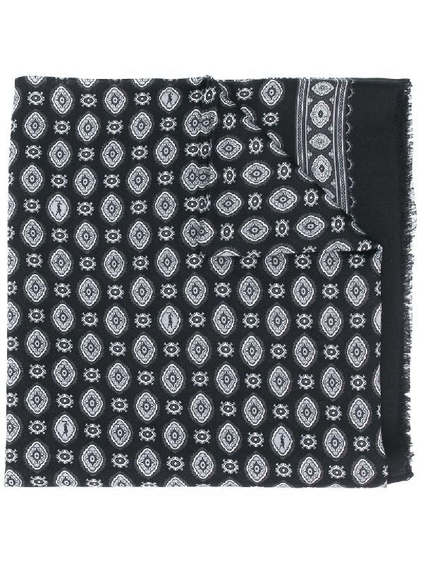 Allover Pattern Cashmere Silk Scarf