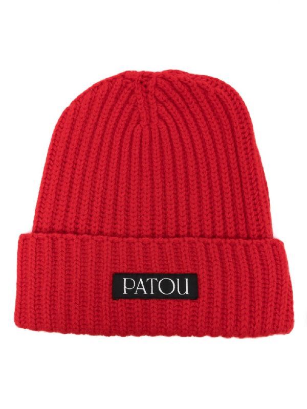 Logo Patch Ribbed Beanie