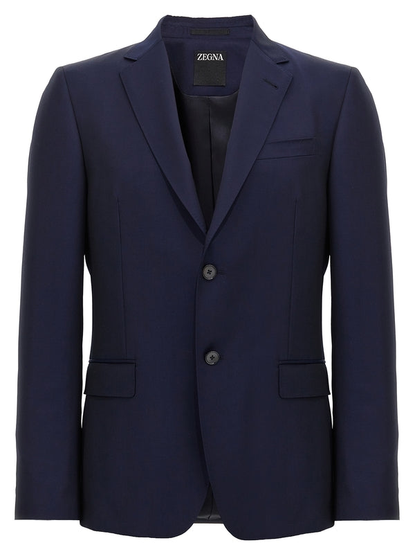 Z Zegna Navy Tailored Jackets