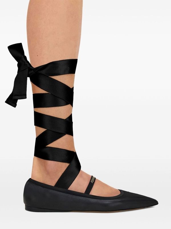 Ankle Ribbon Detail Flat Shoes