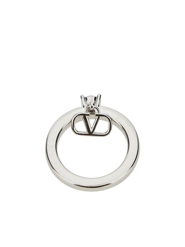 Crystal V Logo Ring