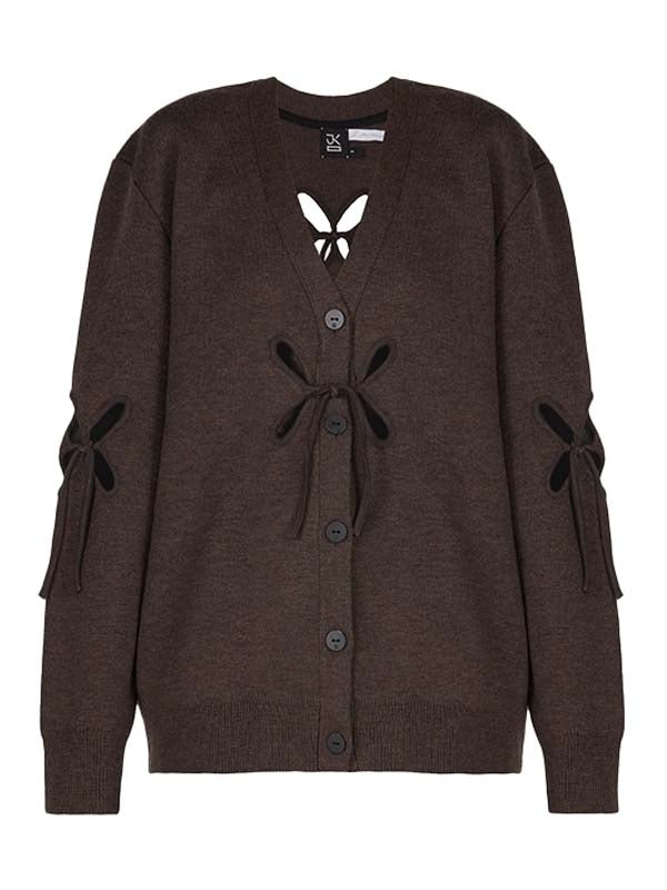 Petal Cut-Out Knit Cardigan