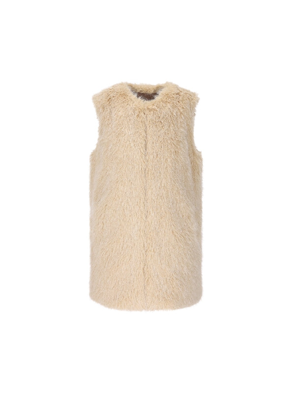 Beige Shearling Vest