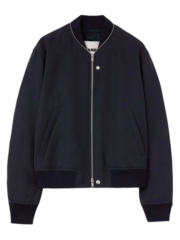 Zipper Detail Wool Bomber