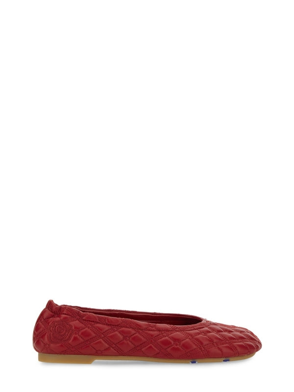 Quilted Leather Ballerina Flat Shoes