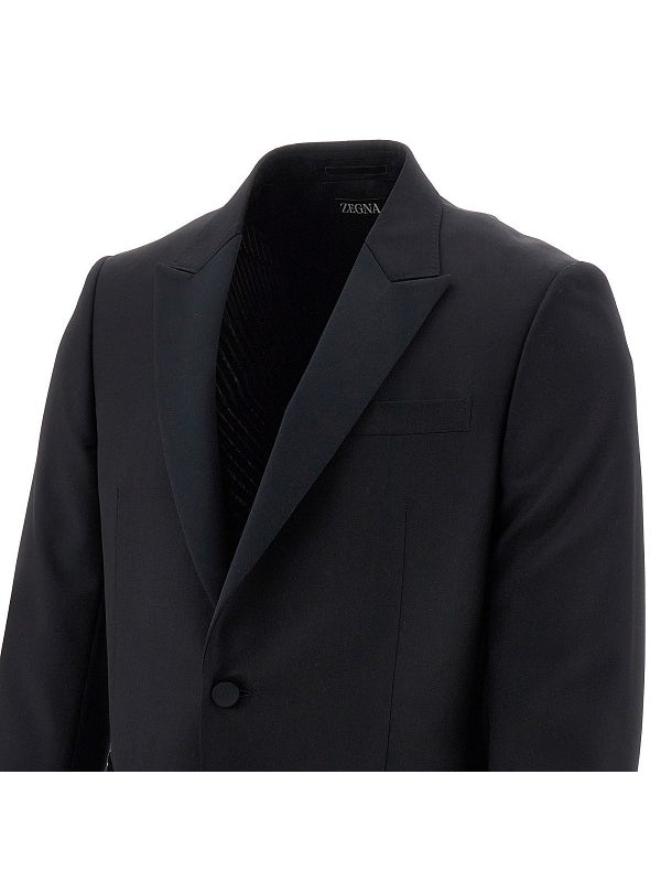 Wool Mohair Single-Breasted Jacket