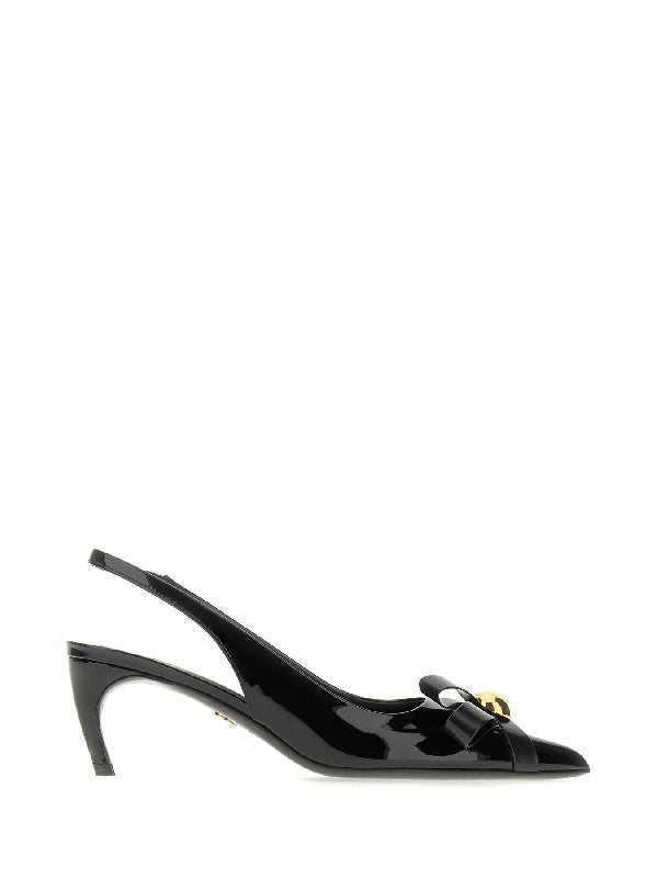 Bow Detail Patent Leather
  Slingback Heel