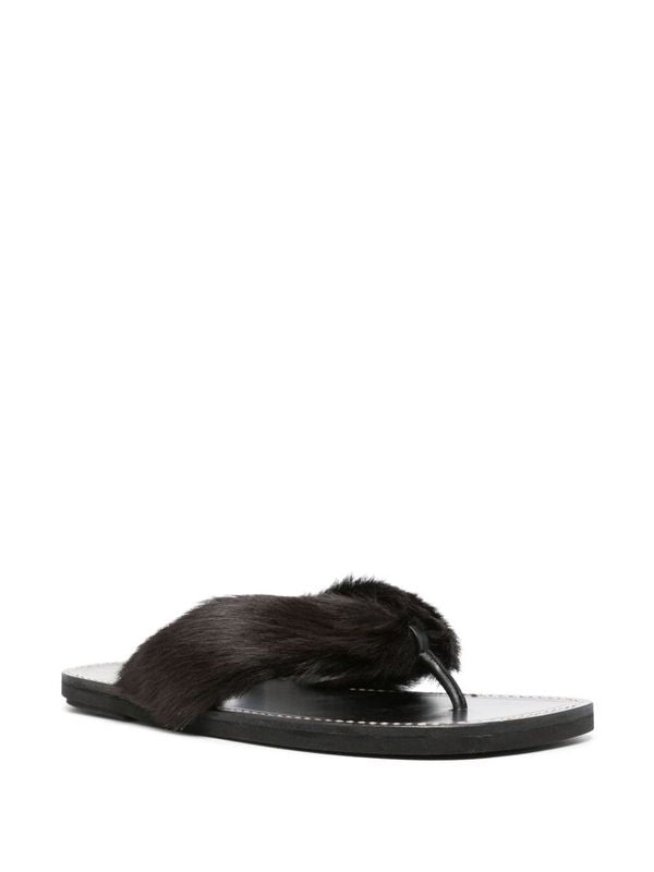 Fur Strap Flip-Flops