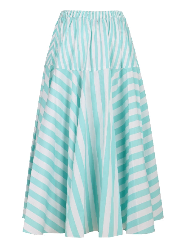 Cotton Stripe Maxi Skirt