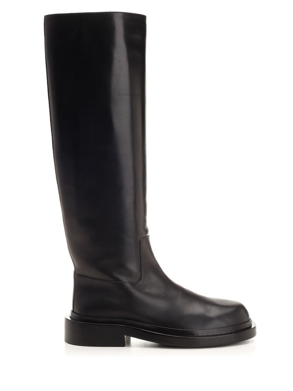 Black Leather High Boots