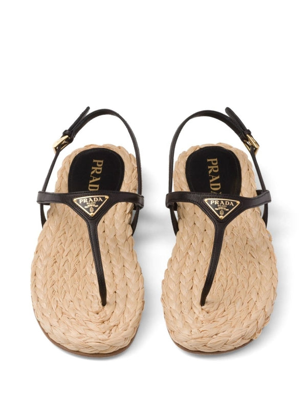 Triangle Logo Strap Leather Sandals
