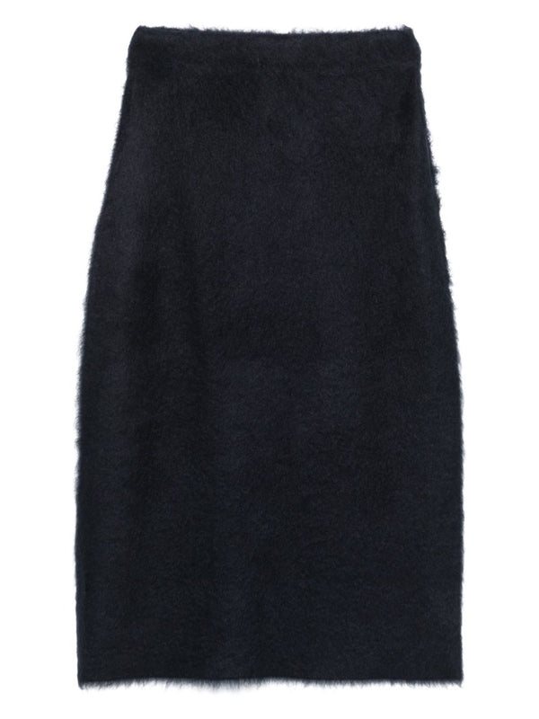 Wool Mohair Midi Skirt