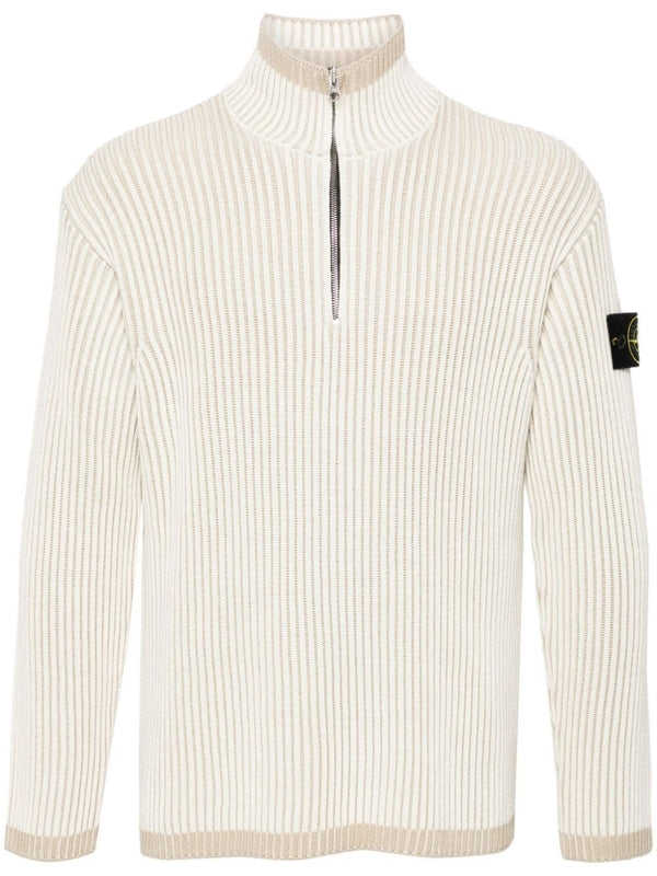 Wappen Patch Half Zip Knit - Jente