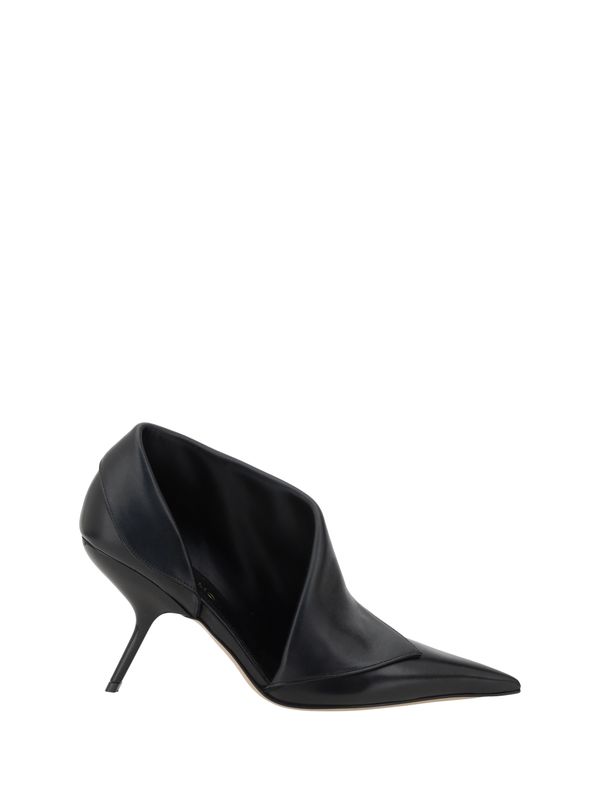 Cut Out Detail Leather Sandal Heels