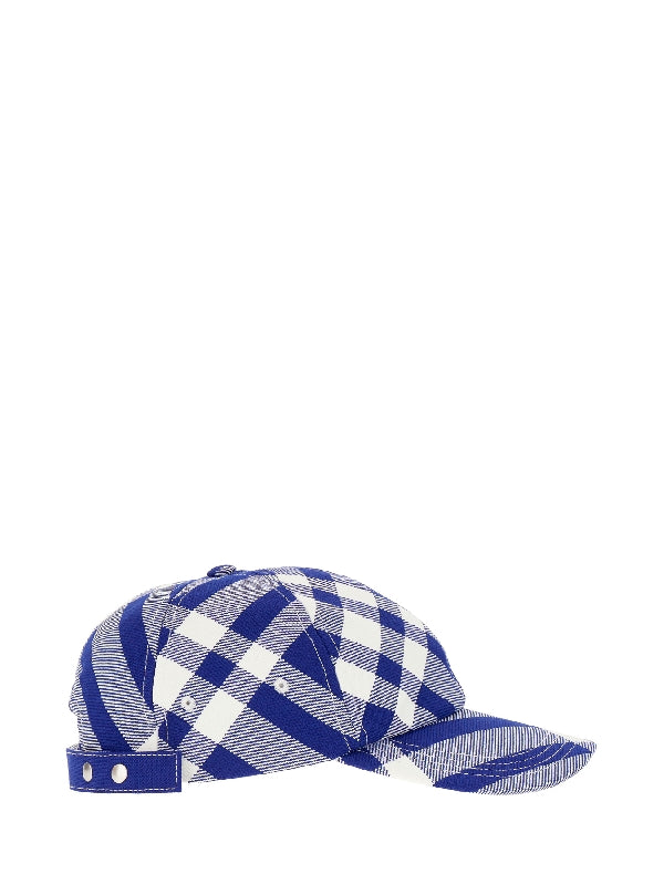 Wool Blend Check Pattern Ball Cap