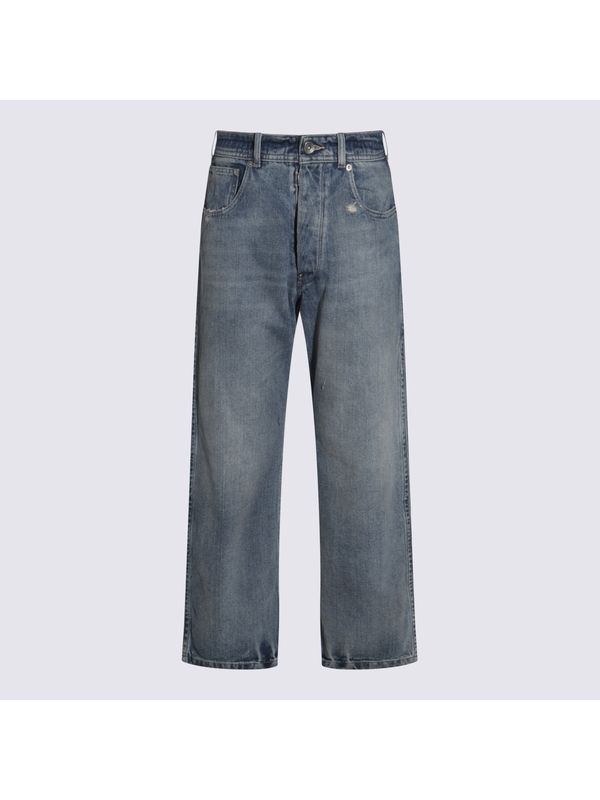 Back Stitch Cotton Denim Pants