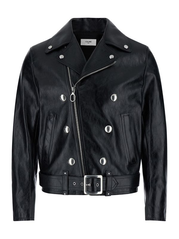 Cabochon Leather Biker Jacket