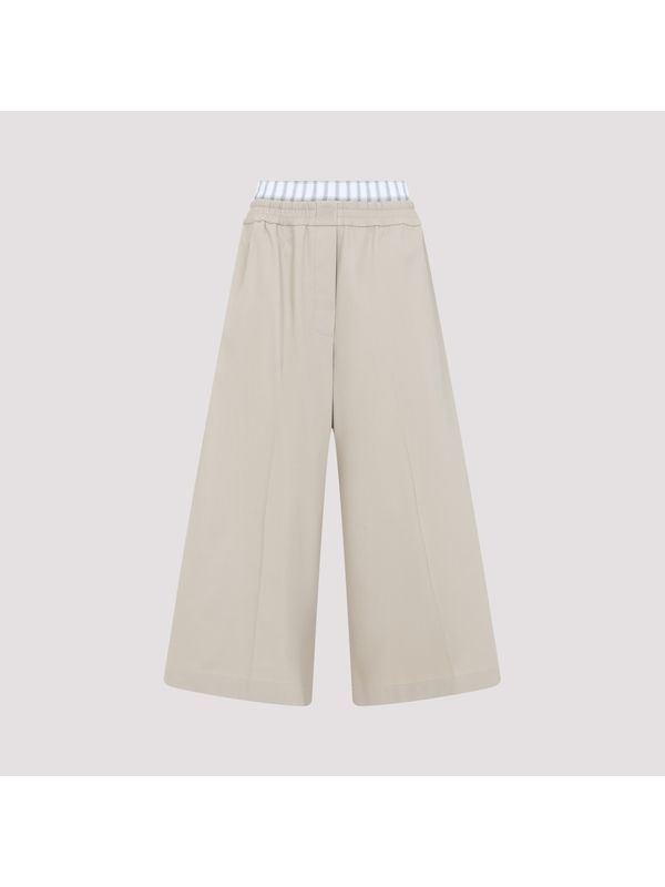 Layered Detail Cotton Crop Pants