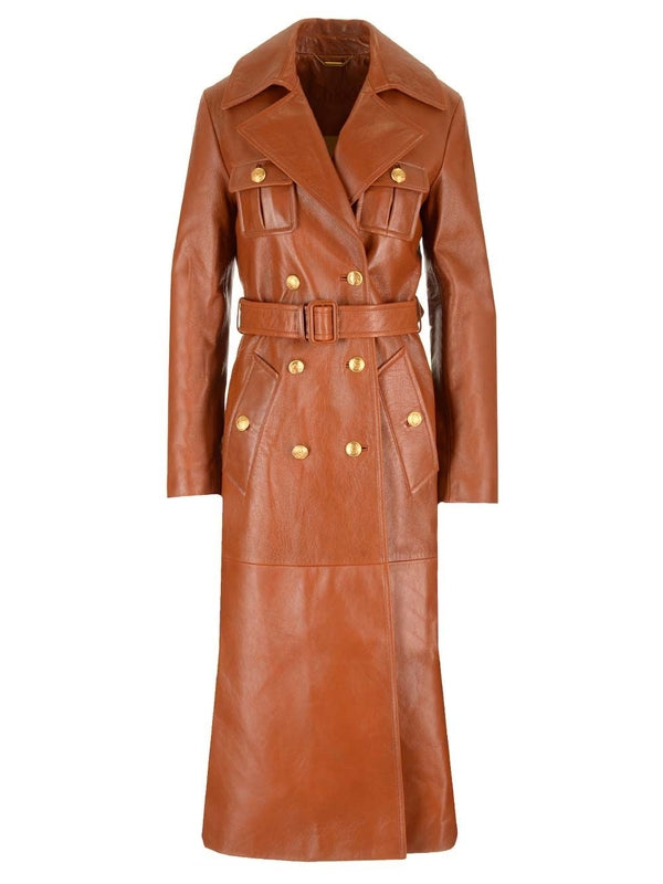 Soft Leather Trench Coat