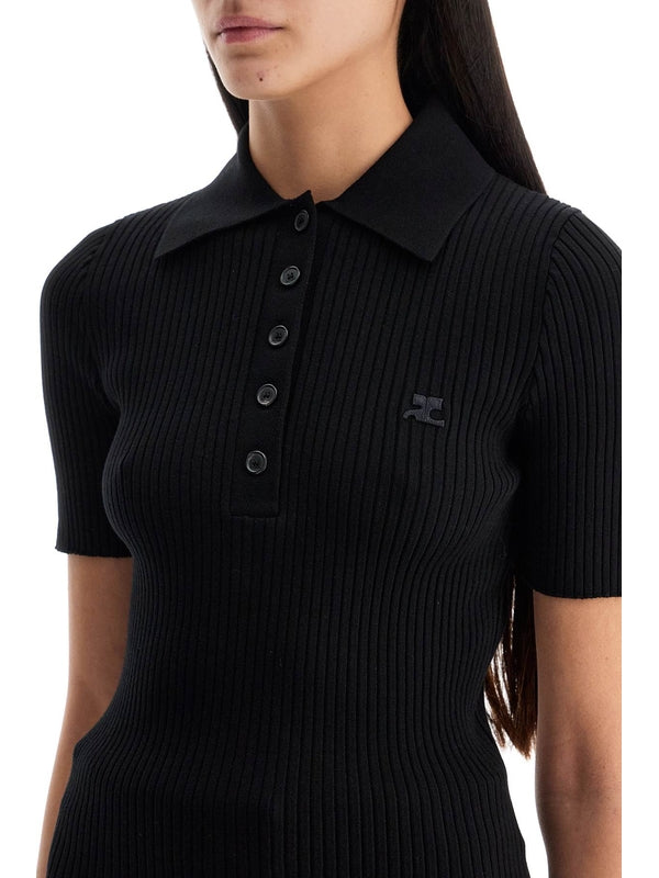 short-sleeved ribbed polo Polo Shirts