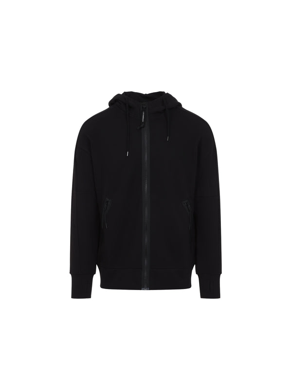 Goggle Detail Cotton Hoodie Zip-Up