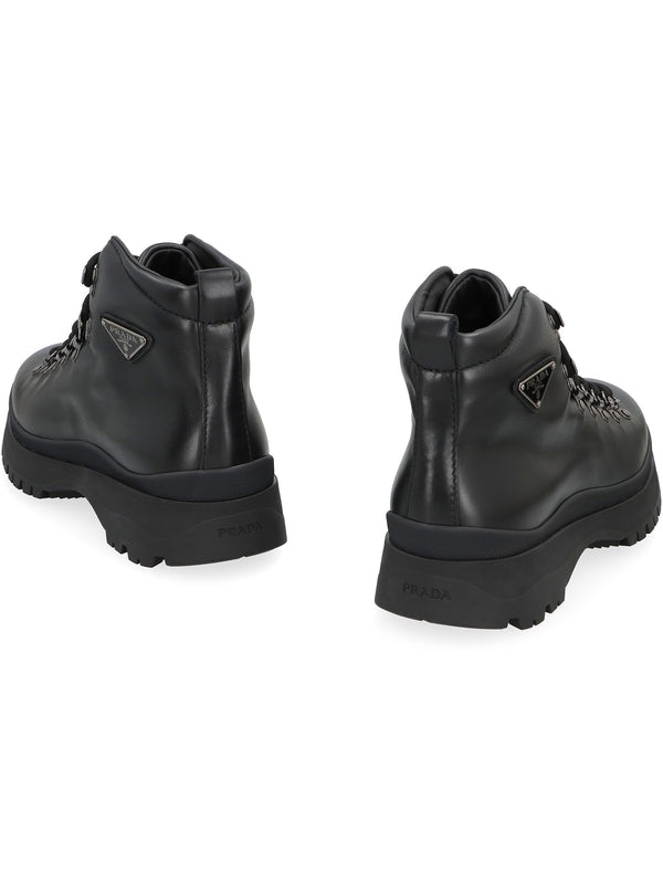 Prada Black Lace-Up Boots