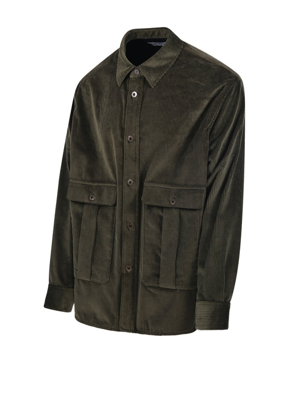 双口袋棉质羊绒夹克