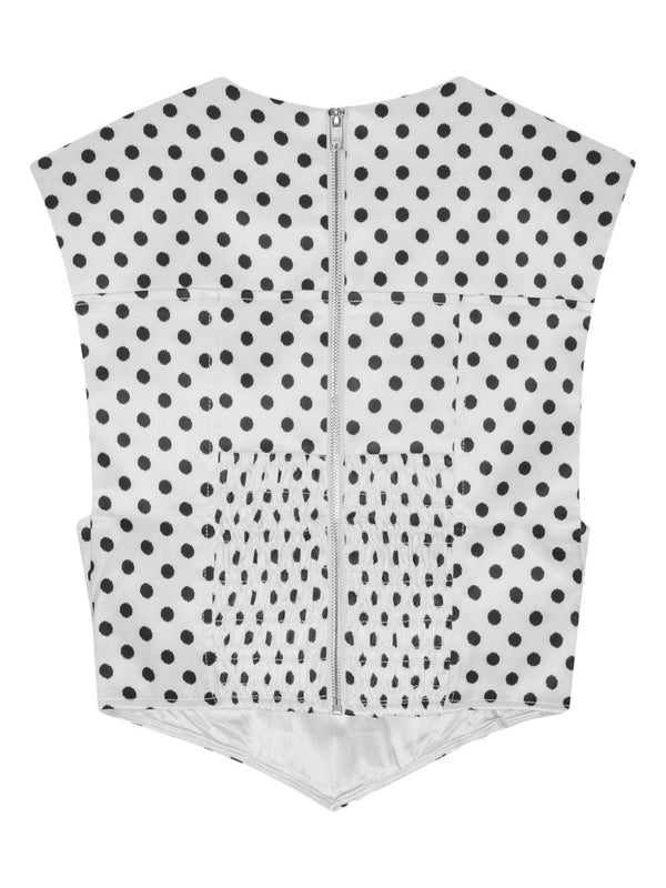 Dot Pleats Bustier Sleeveless