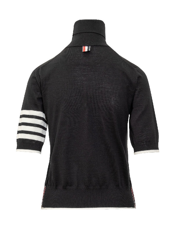 4-Bar High Neck Short Sleeve Knit