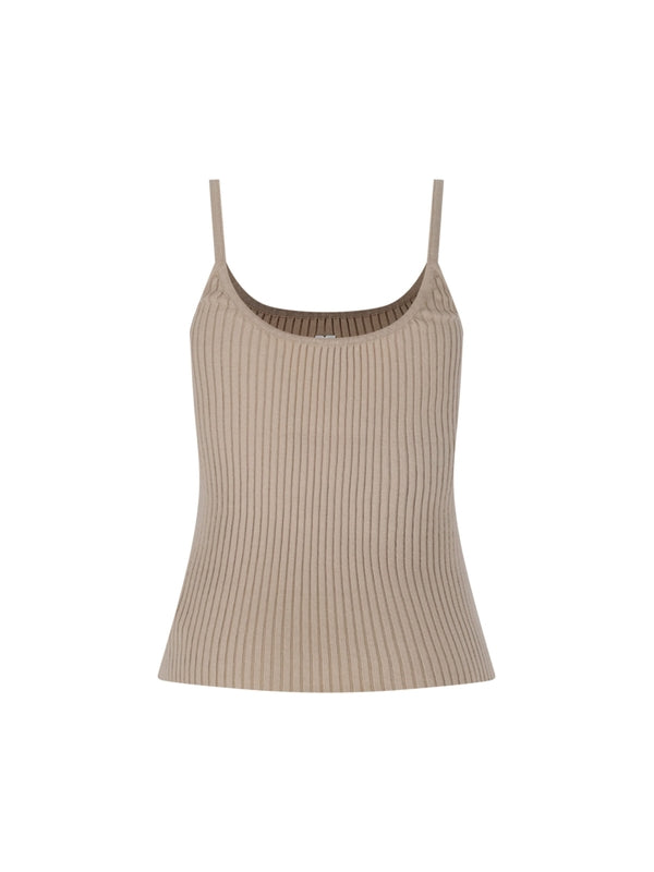Logo Rib Sleeveless Top