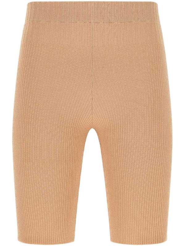 Beige Stretch Legging Shorts