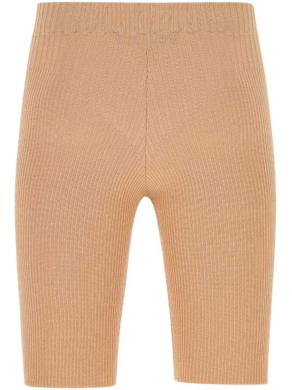 Beige Stretch Legging Shorts