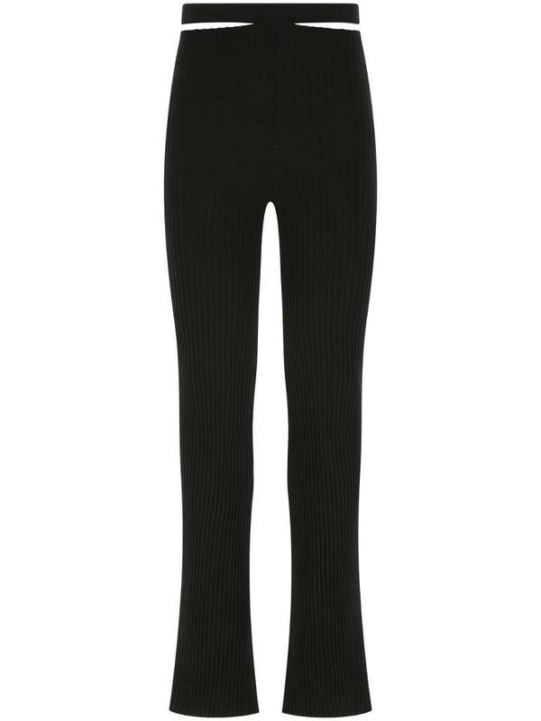 Black High-waist Knit Pants