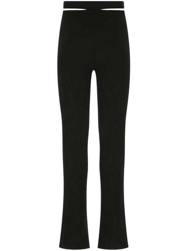 Black High-waist Knit Pants