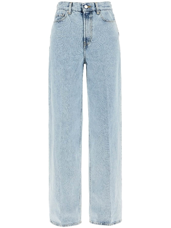 Wide Cotton Denim Pants