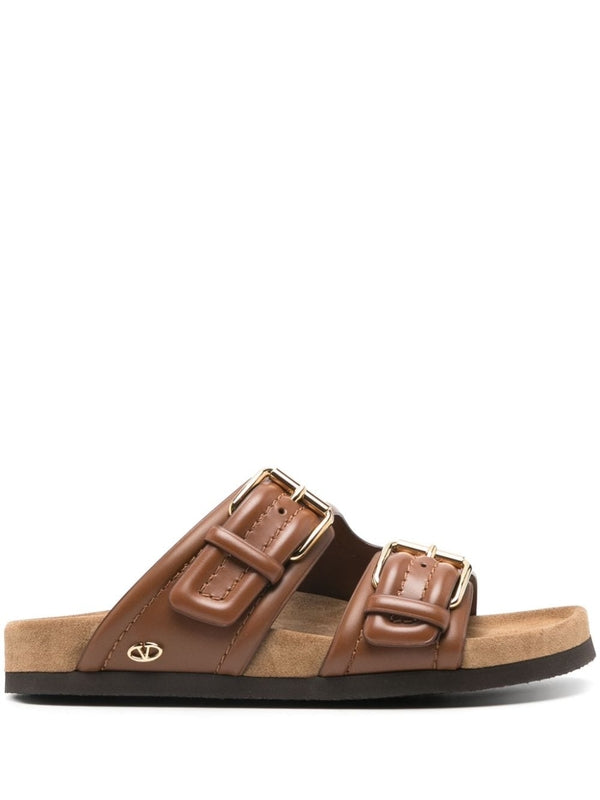 V Logo Decoration Double Strap Sandal