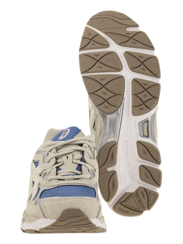 Asics Beige Blue Low Top Sneakers