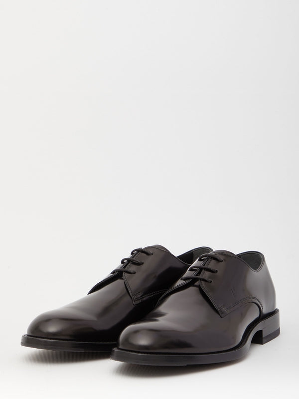 Black leather lace-up shoes - Jente