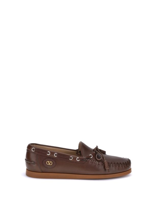 Valentino Brown Boat Shoes