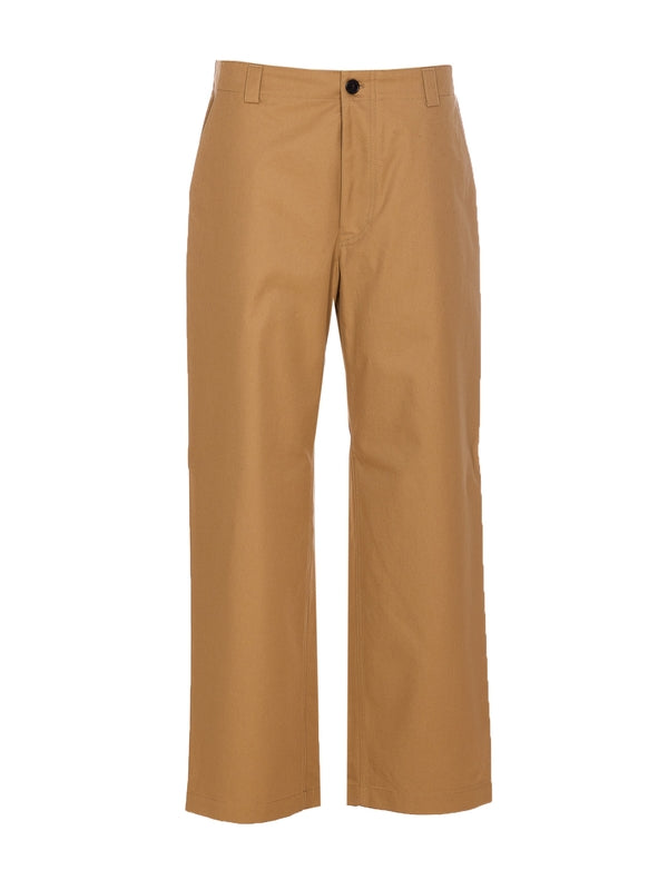Web Detail Cotton Straight Pants