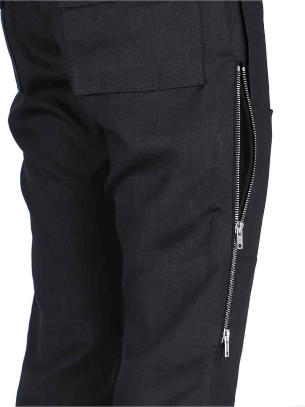 Zipper Detail Linen Jogger Pants