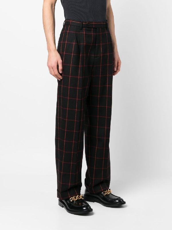 Check Pattern Wool Pants