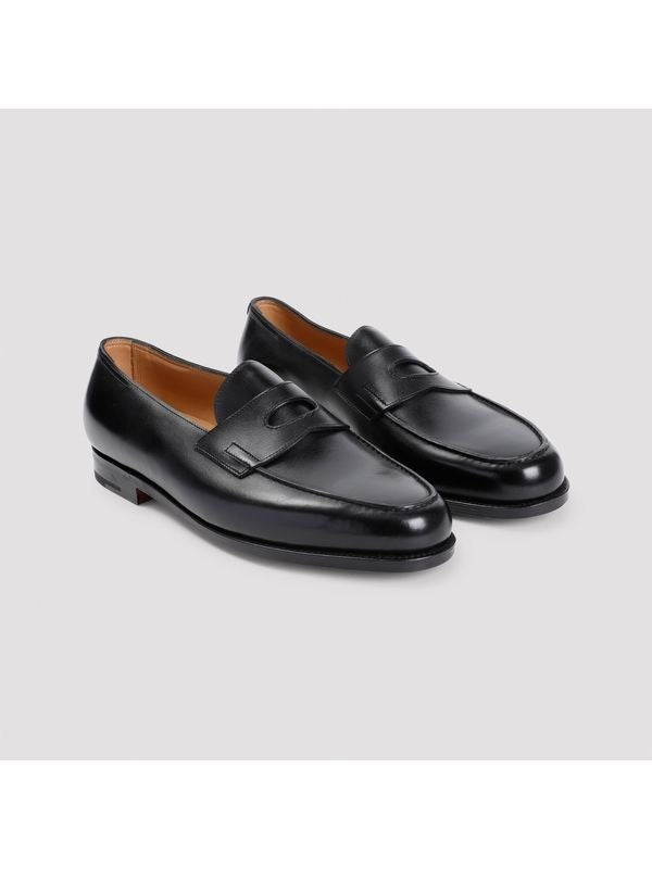 Black Leather Penny Loafers