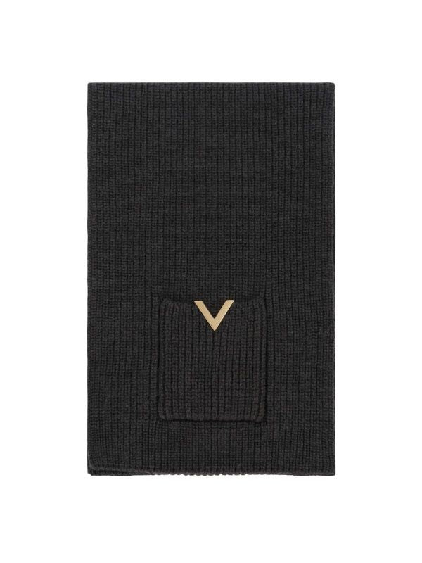 V Logo Wool Muffler