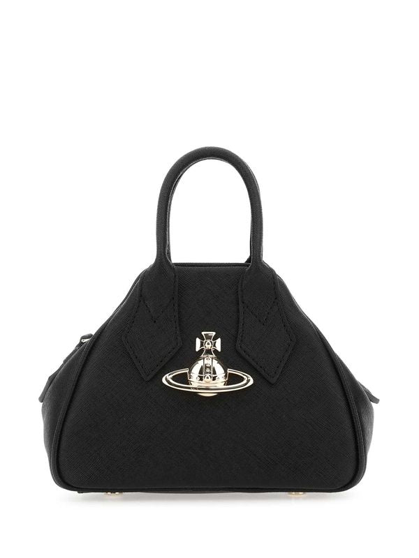 Yasmine Orb Logo Leather Tote Bag