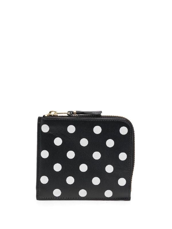 Polka Dot Half Zipper Wallet